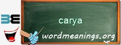 WordMeaning blackboard for carya